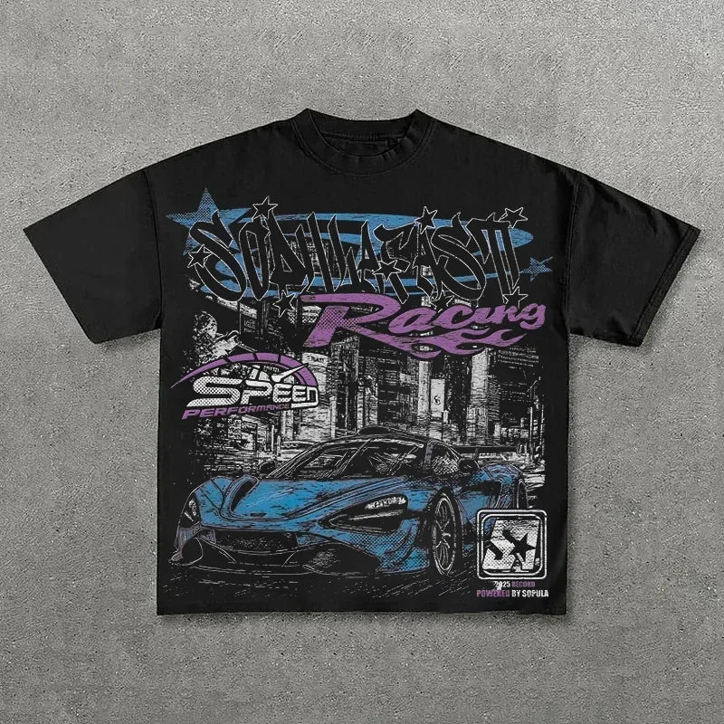 Graphic T-shirt Men Women Vintage Top Hip Hop Streetwear Oversized Tshirt Short Sleeve Casual Clothing Summer Fashion Y2K Tee