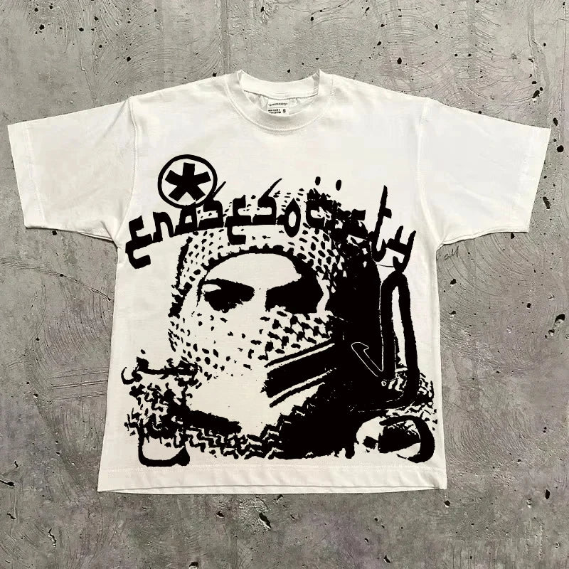Graphic T-shirt Men Women Vintage Top Hip Hop Streetwear Oversized Tshirt Short Sleeve Casual Clothing Summer Fashion Y2K Tee