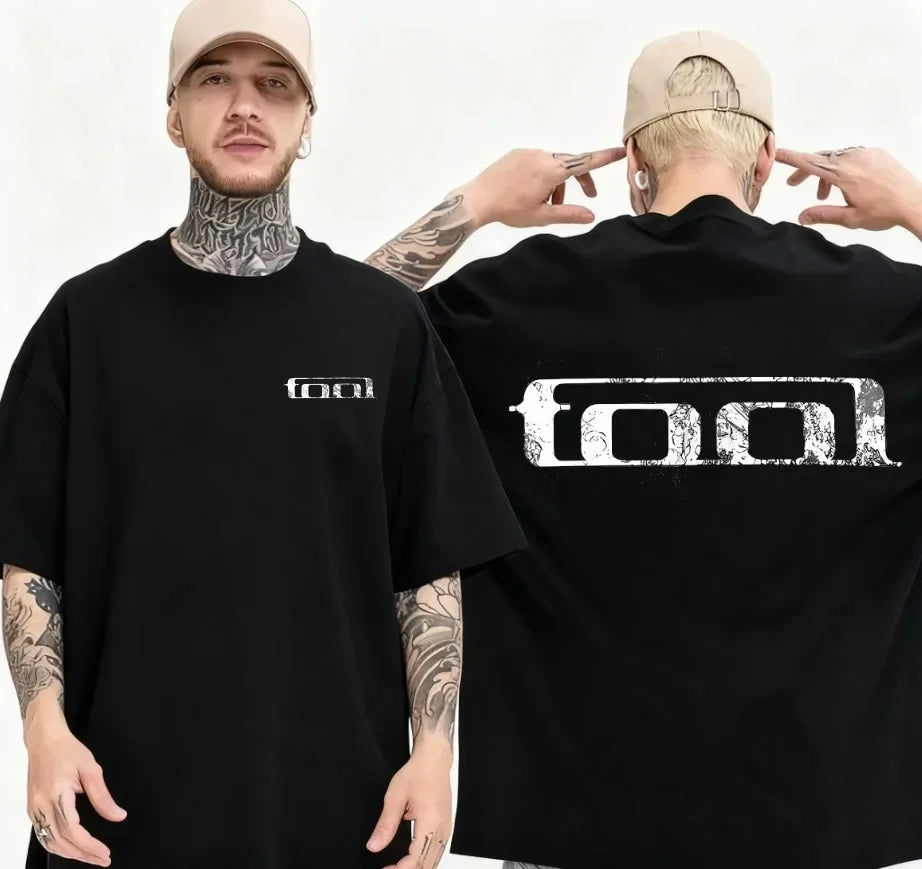 2026 Tool Band T-Shirt Men Oversized Cotton Short Sleeve Rock Music Graphic Tees Vintage Skeleton Print Streetwear Casual Tops