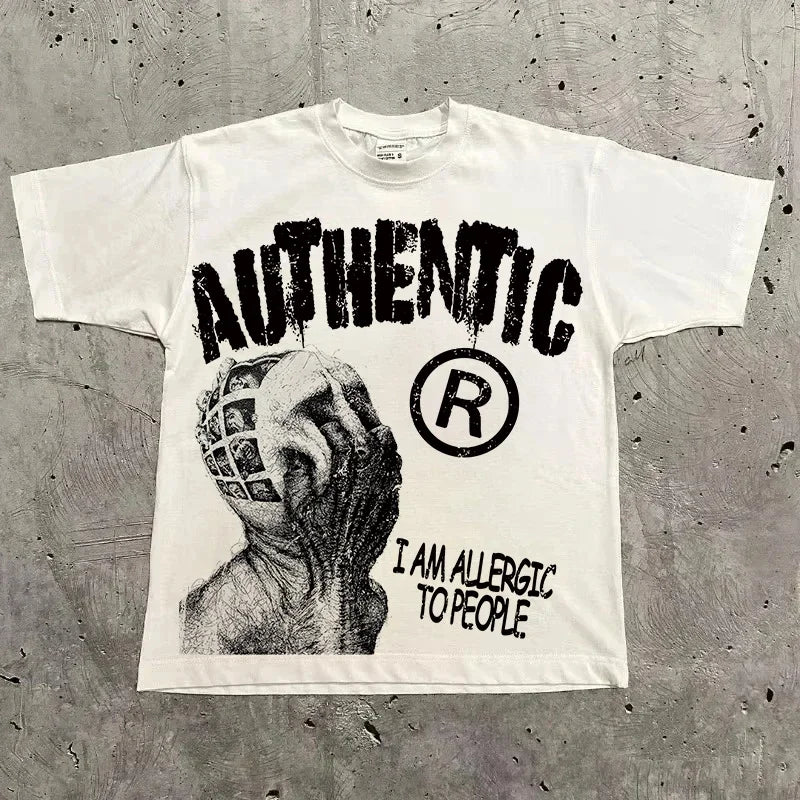 Graphic T-shirt Men Women Vintage Top Hip Hop Streetwear Oversized Tshirt Short Sleeve Casual Clothing Summer Fashion Y2K Tee