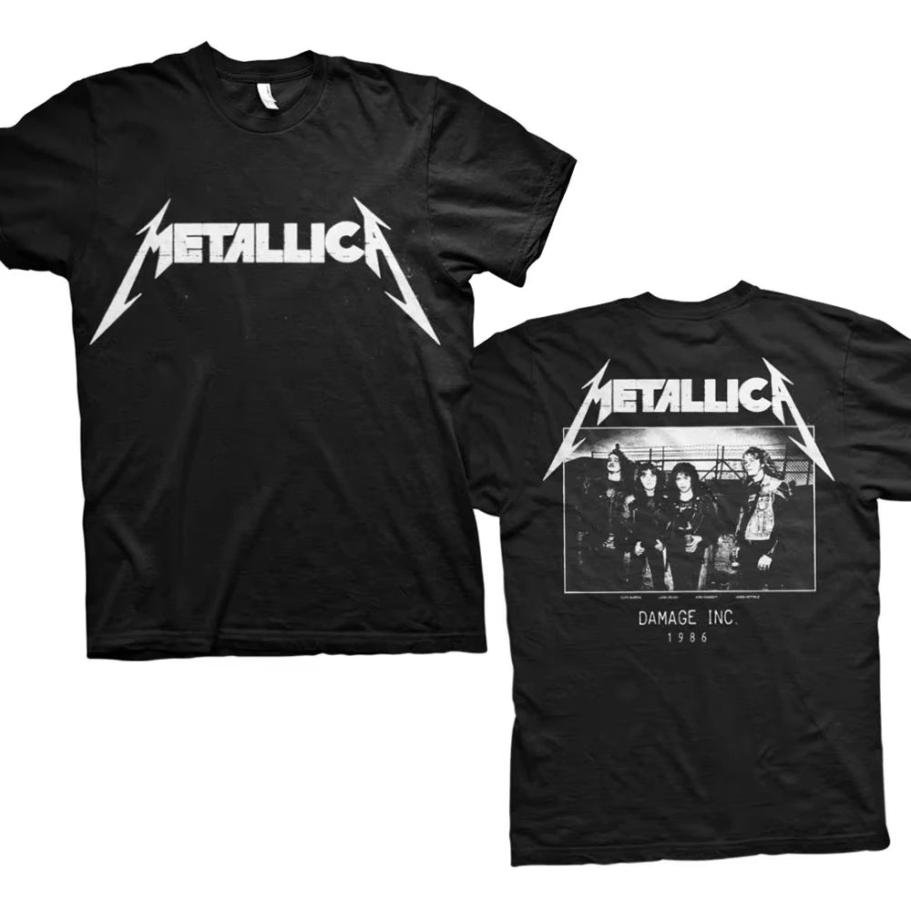 Metallica Band graphics Vintage Men's T-Shirt Unisex Fashion O-Neck 100%Cotton Short Sleeve Y2k Oversized Popular Tee fans gifts