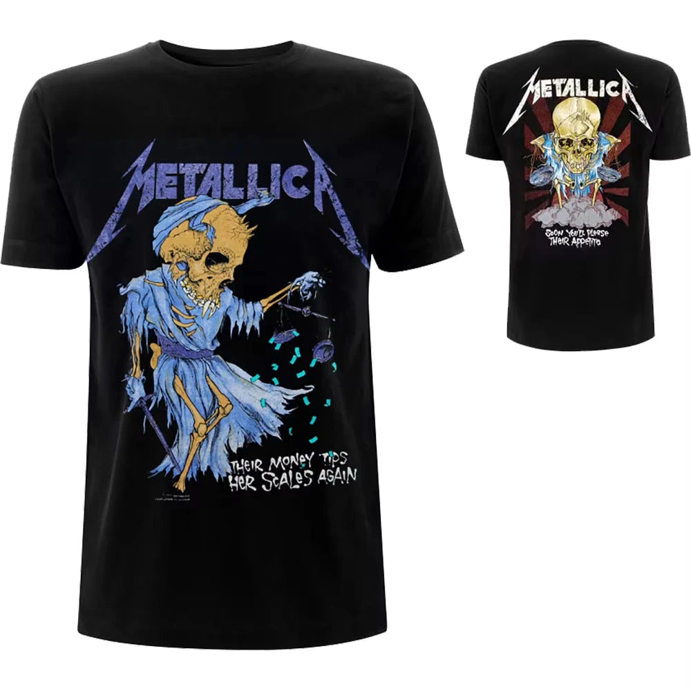 Metallica Band graphics Vintage Men's T-Shirt Unisex Fashion O-Neck 100%Cotton Short Sleeve Y2k Oversized Popular Tee fans gifts