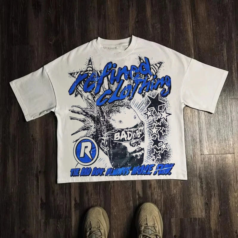 Graphic T-shirt Men Women Vintage Top Hip Hop Streetwear Oversized Tshirt Short Sleeve Casual Clothing Summer Fashion Y2K Tee