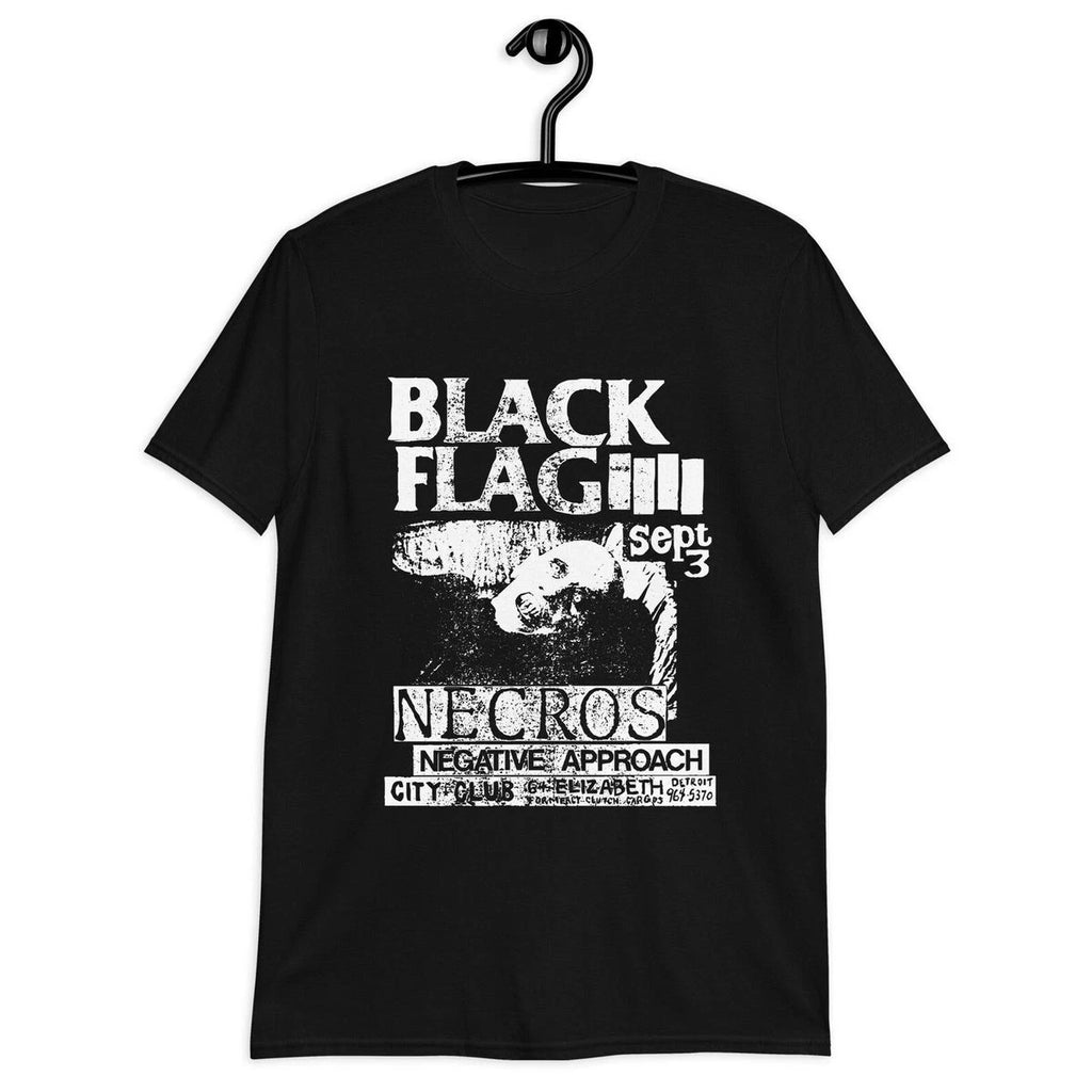 Black Flag Band Hardcore Punk Style Graphic Tee Cotton Mens Womens T-Shirt Summer Streetwear