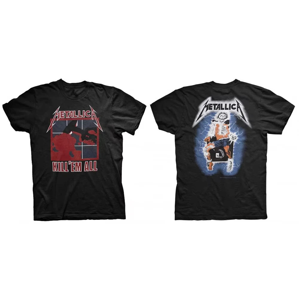 Metallica Band graphics Vintage Men's T-Shirt Unisex Fashion O-Neck 100%Cotton Short Sleeve Y2k Oversized Popular Tee fans gifts