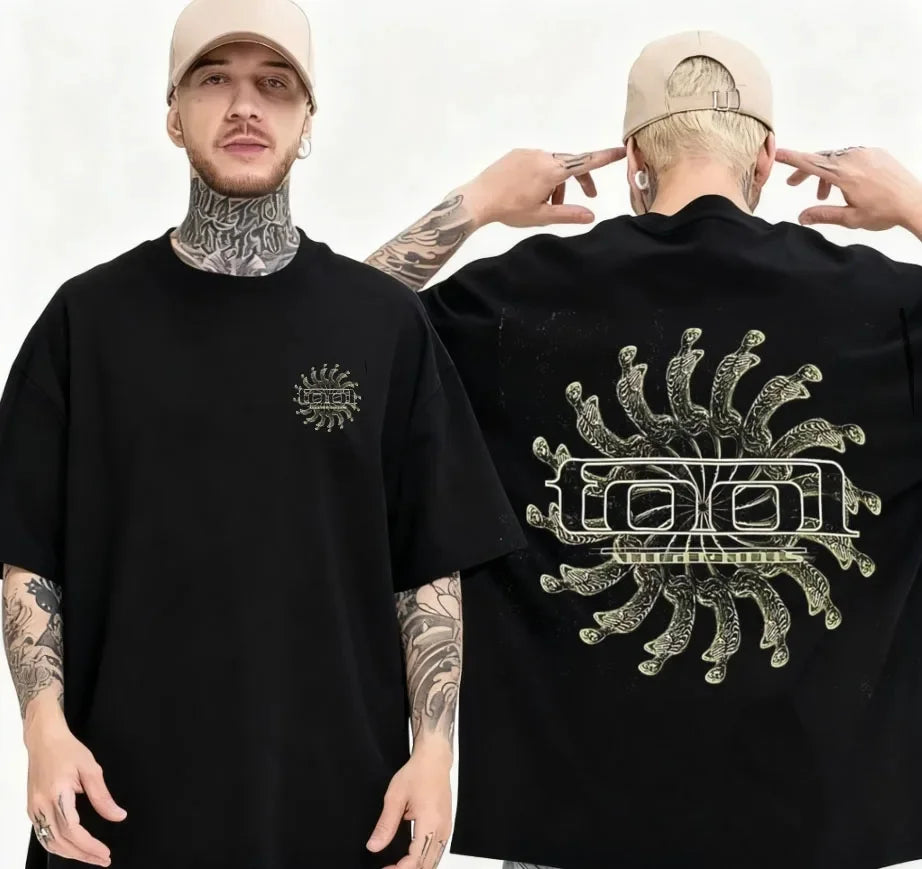 2026 Tool Band T-Shirt Men Oversized Cotton Short Sleeve Rock Music Graphic Tees Vintage Skeleton Print Streetwear Casual Tops