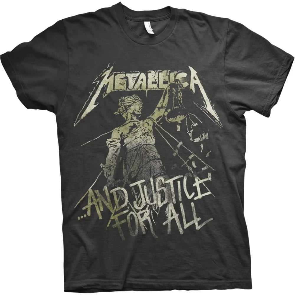 Metallica Band graphics Vintage Men's T-Shirt Unisex Fashion O-Neck 100%Cotton Short Sleeve Y2k Oversized Popular Tee fans gifts