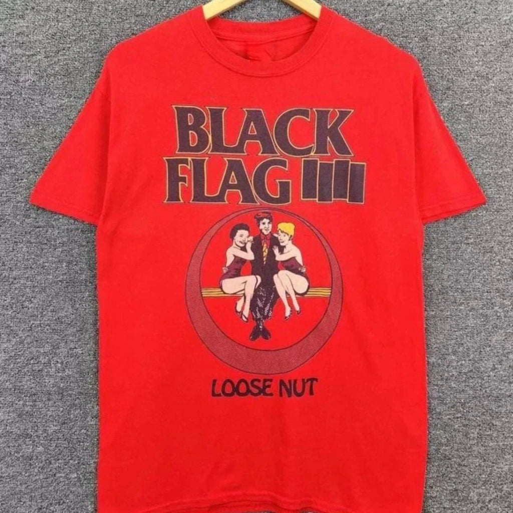 Black Flag Band Hardcore Punk Style Graphic Tee Cotton Mens Womens T-Shirt Summer Streetwear